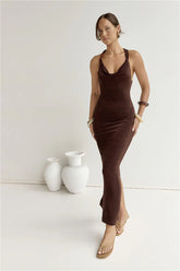 Enora Maxi Dress Espresso